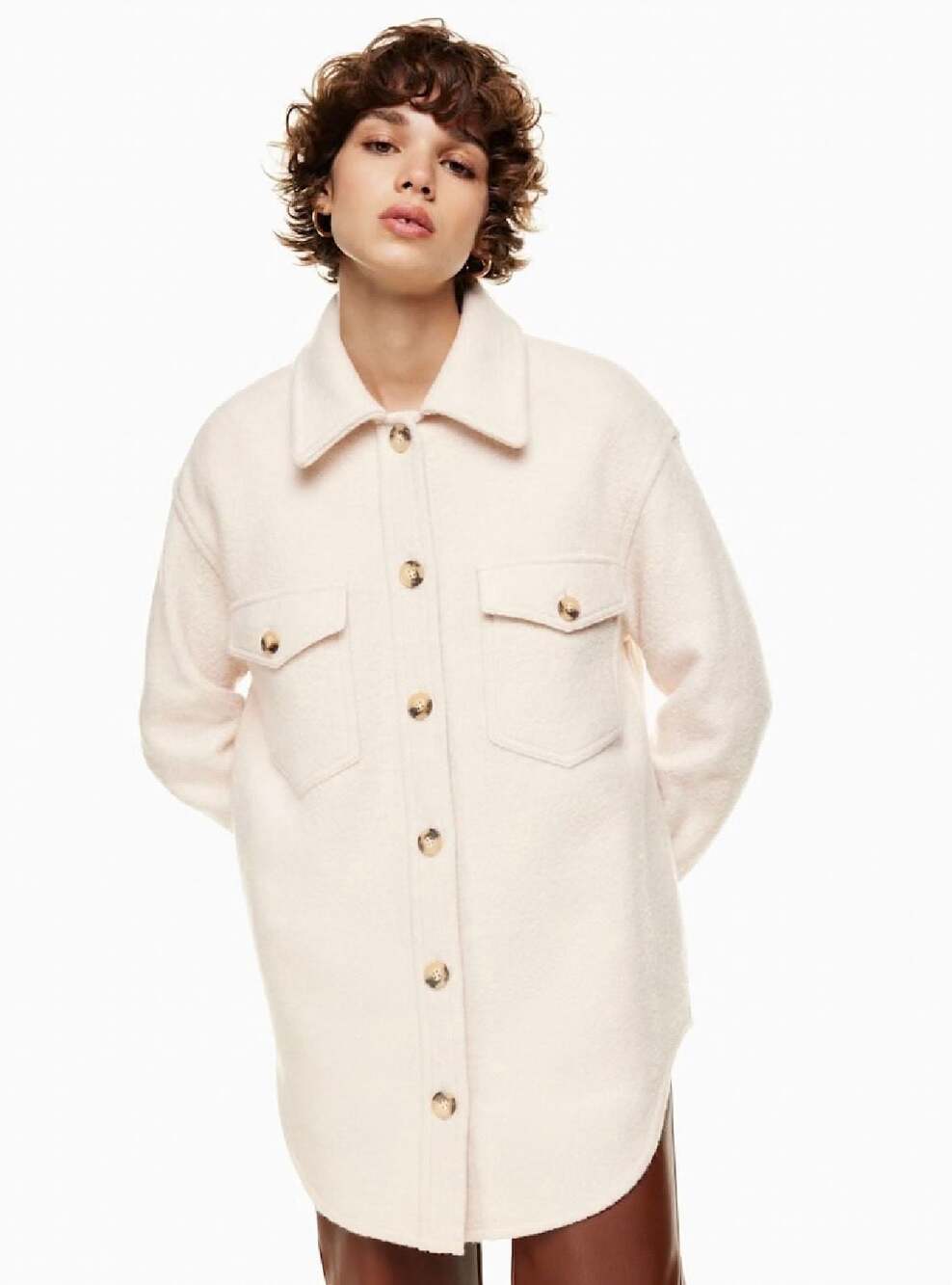 Wilfred Free The Ganna Long Shirt Jacket Bone Size S